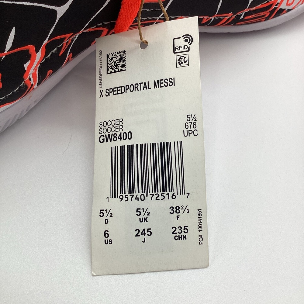 Adidas X Speedportal Messi .4 Indoor Soccer Shoes White Orange GW8400 Youth SZ 6 - Picture 2 of 10